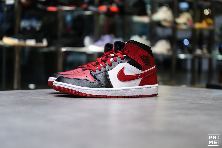 Nike Air Jordan 1 MID Black gym red / White (BQ6472-079)