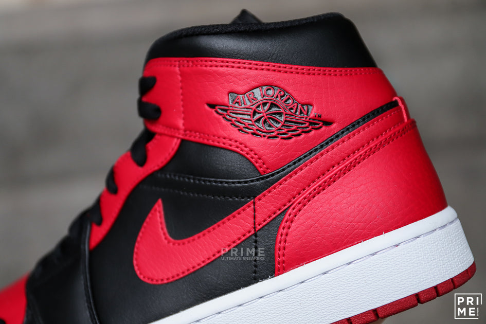 Nike Air Jordan 1 MID BLACK/ GYM RED WHITE (554724 074)