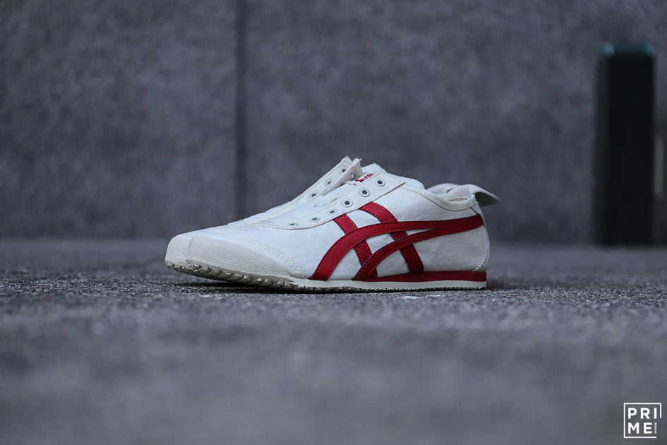 Onitsuka tiger slip on white outlet red