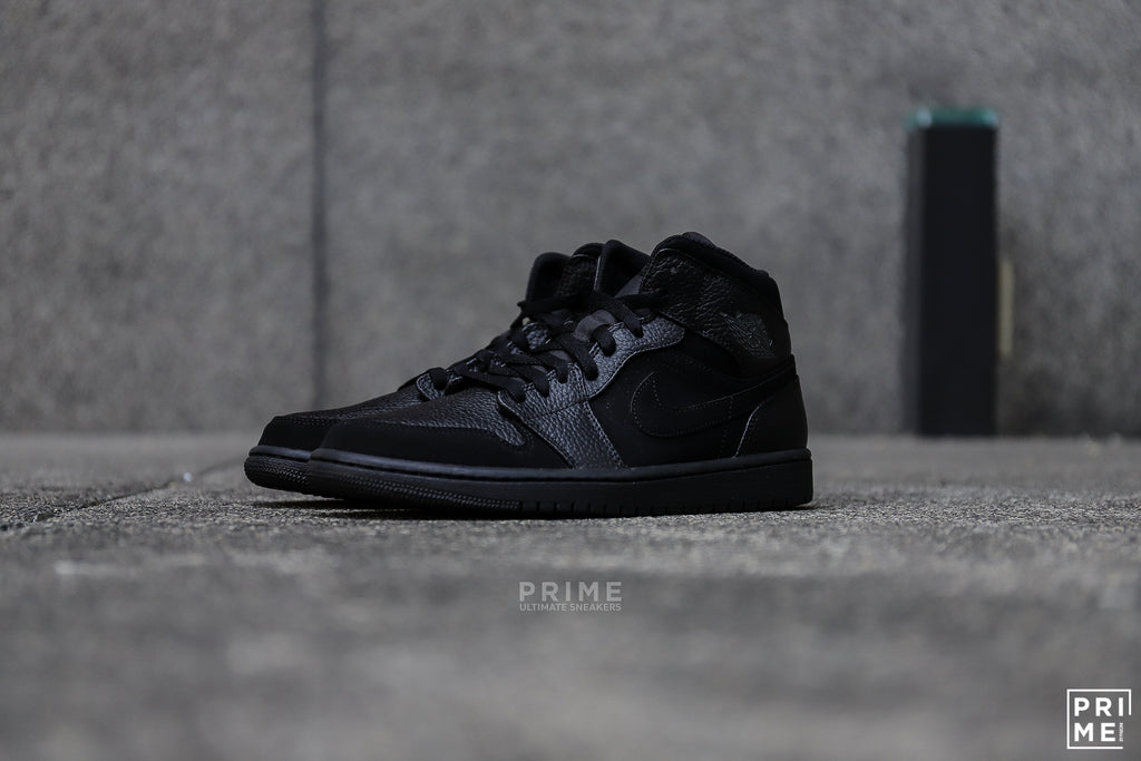 NIKE Air Jordan 1 MID BLACK - DARK SMOKE GREY-BLACK (554724064)