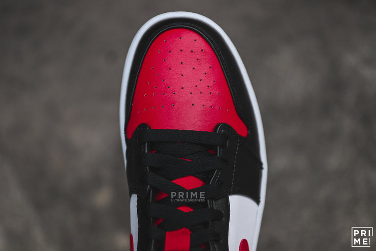 Nike Air Jordan 1 MID Bred Toe Black / Fire Red White (554724 079)