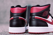 Nike Air Jordan 1 MID  BLACK / NOBLE RED / WHITE (554724 066)